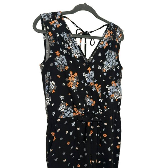 Loft Ladies Pant Suit Black Floral Sleeveless Career Pant Suit SZ Petite Small - Picture 5 of 8